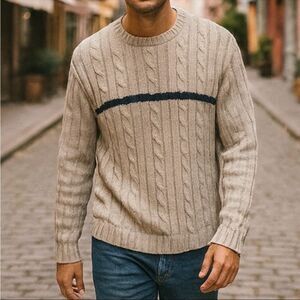 United Colors of Benetton Wool Stark Stripe Sweater Men L